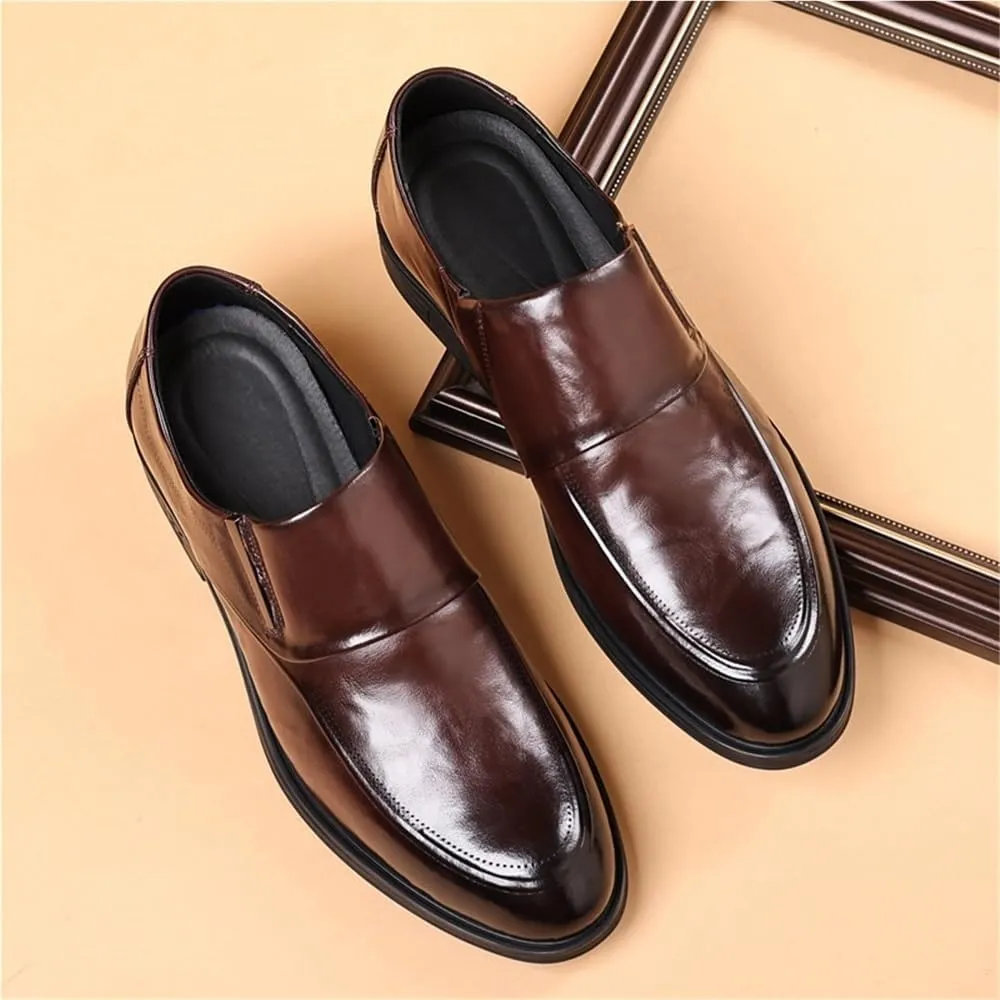 Mens Orthopedic Slip On Dress Shoes Brogue Loafers Business Formal Casual Comfortable Supportive Footwear