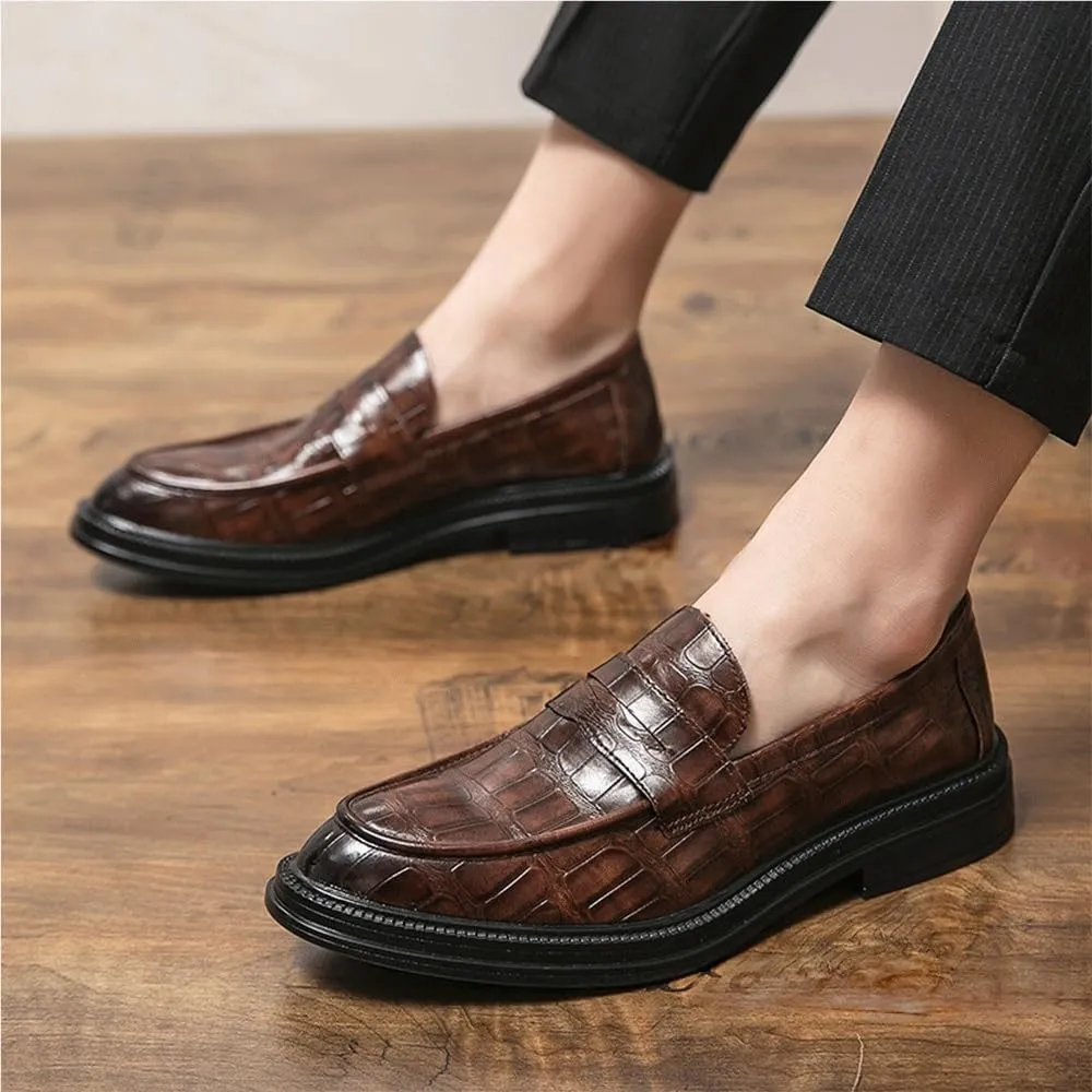 Mens Oxford Dress Shoes Patent Leather Slip On Business Wedding Party Half Brogue Comfortable Stylish