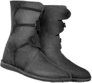 Mens Renaissance Boots Lace Up Medieval Cosplay Western Pirate Viking Tied Halloween Flat Tied Shoes
