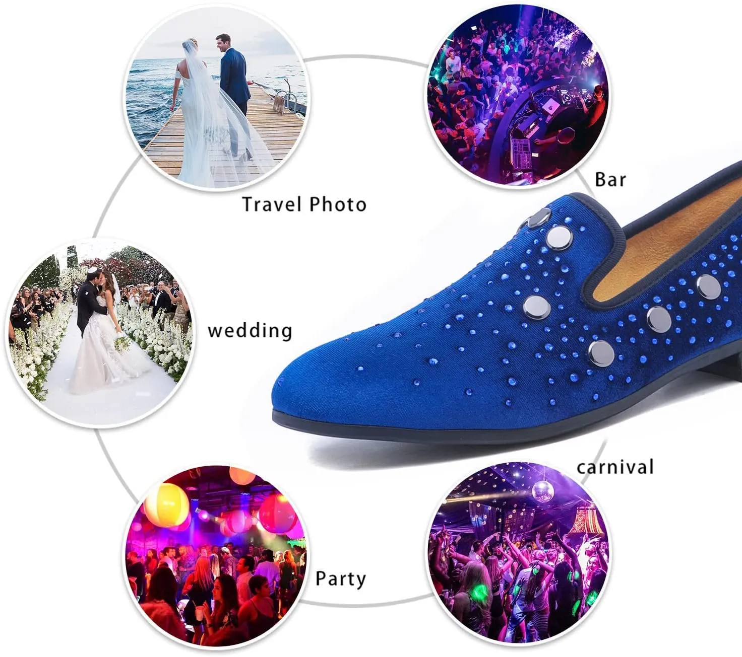 Mens Rhinestone Loafers Velvet Tuxedo Dress Shoes with Gold Plate Smoking Slippers Slip-On Penny Party Wedding Casual Shoes