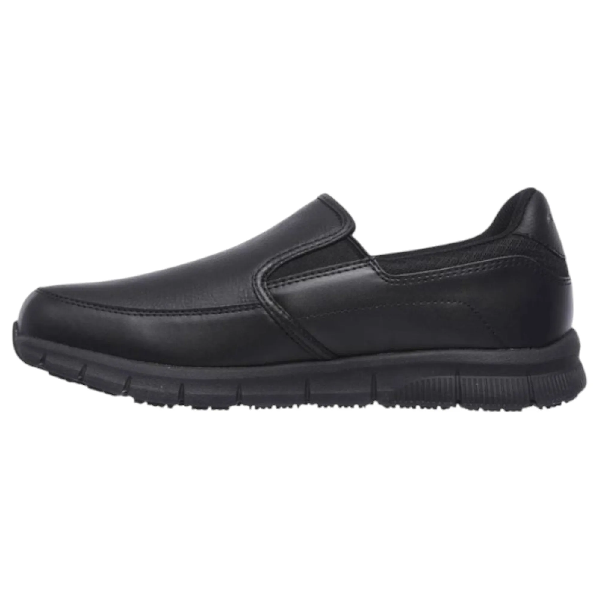 Mens Skechers Nampa - Groton Slip Resistant Wide Fit Shoes Black