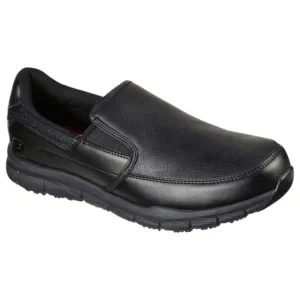 Mens Skechers Nampa - Groton Slip Resistant Wide Fit Shoes Black