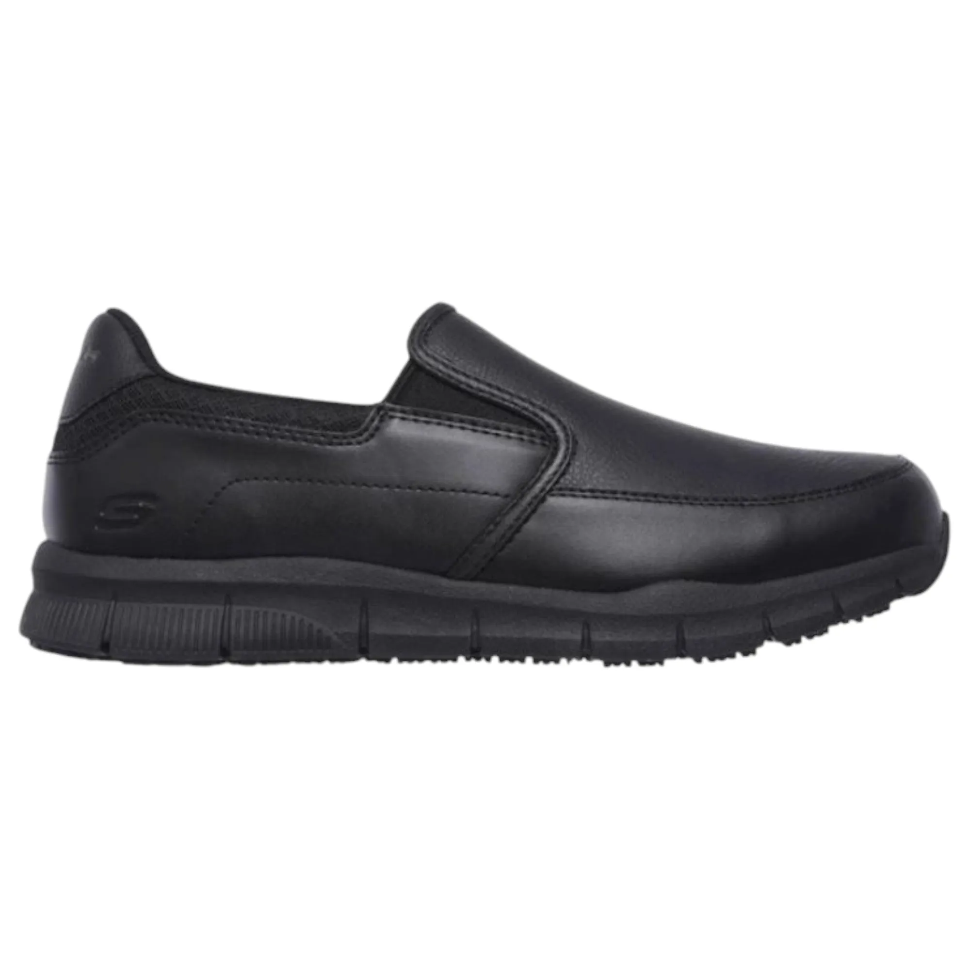 Mens Skechers Nampa - Groton Slip Resistant Wide Fit Shoes Black