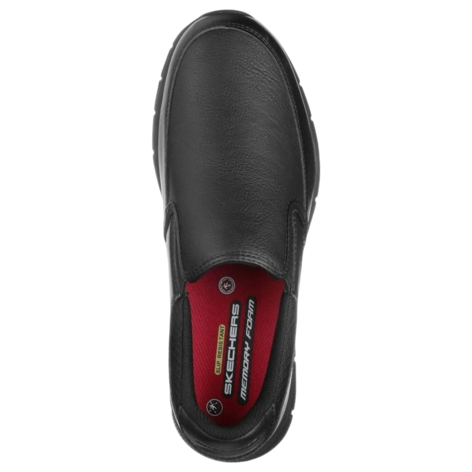 Mens Skechers Nampa - Groton Slip Resistant Wide Fit Shoes Black