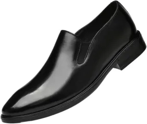Men's Slip-On Wingtip Oxford Shoes - Lightweight Formal Leather Dress Sneakers for Business & Casual Wear