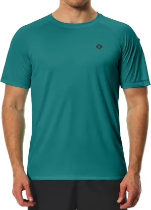 Men's Swim Shirts Quick Dry Rash Guard UPF 50  Sun Protection Fishing Beach Water Shirts Short Sleeve