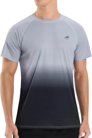 Men's Swim Shirts Rash Guard Short Sleeve UPF 50  UV Sun Protection SPF Shirt Quick Dry Swimming Fishing Water Beach T Shirts