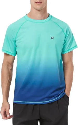 Men's Swim Shirts Rash Guard Short Sleeve UPF 50  UV Sun Protection SPF Shirt Quick Dry Swimming Fishing Water Beach T Shirts