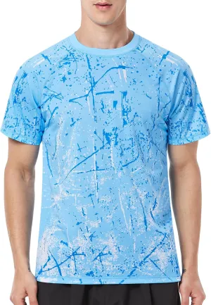 Men's Swim Shirts Rash Guard Short Sleeve UPF 50  UV Sun Protection SPF Shirt Quick Dry Swimming Fishing Water Beach T Shirts