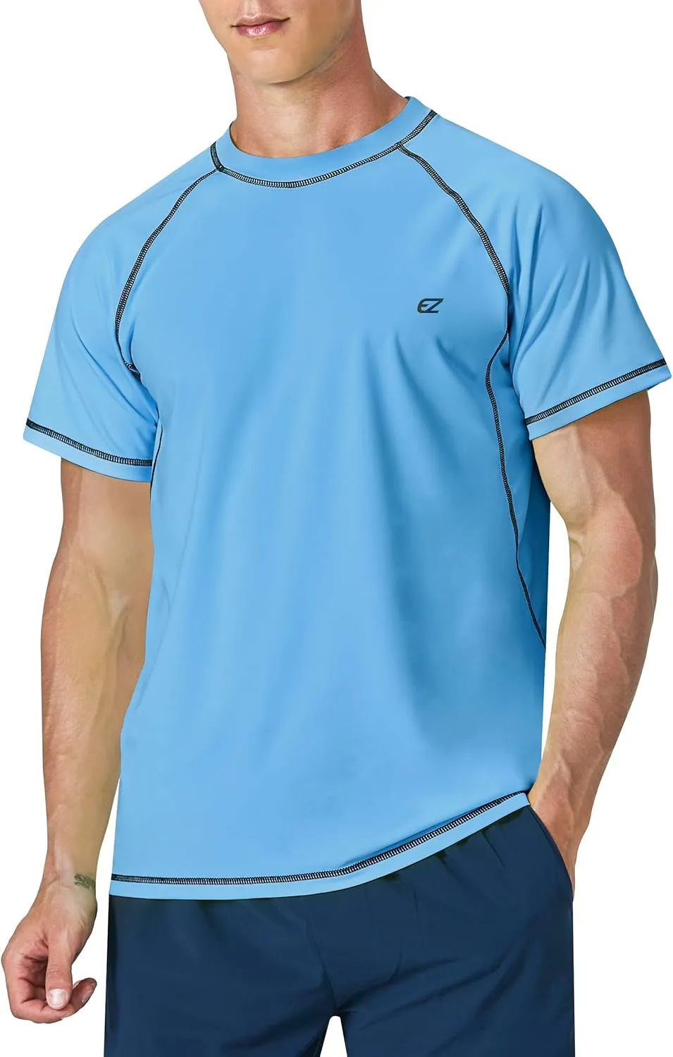 Men's Swim Shirts Rash Guard Short Sleeve UPF 50  UV Sun Protection SPF Shirt Quick Dry Swimming Fishing Water Beach T Shirts