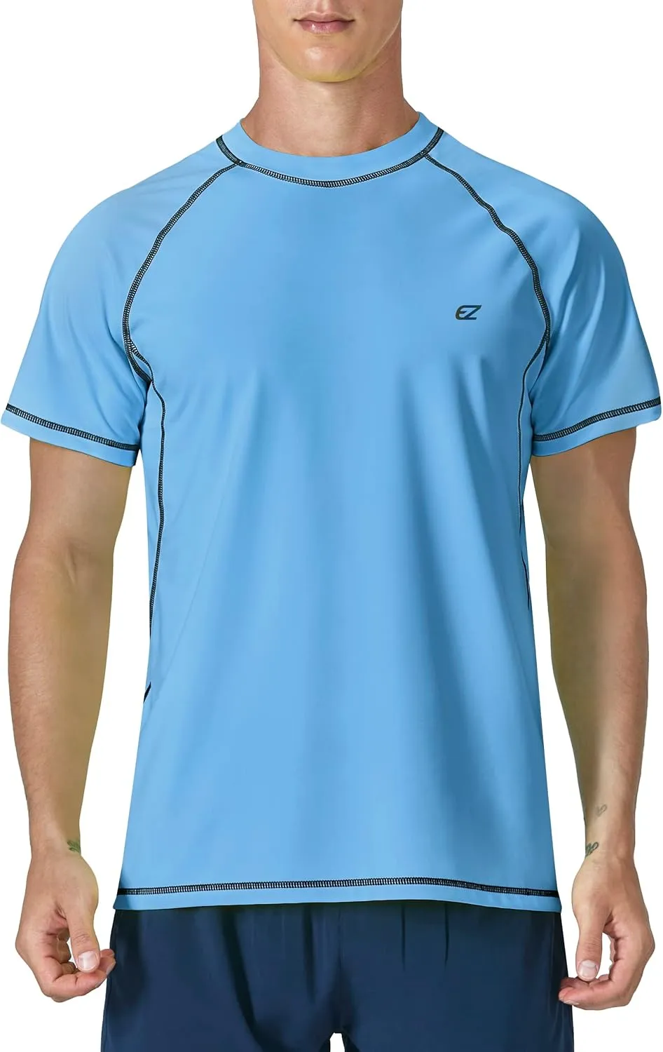 Men's Swim Shirts Rash Guard Short Sleeve UPF 50  UV Sun Protection SPF Shirt Quick Dry Swimming Fishing Water Beach T Shirts