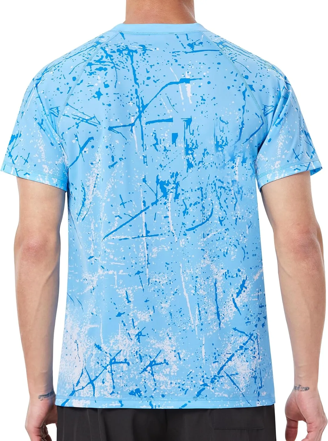 Men's Swim Shirts Rash Guard Short Sleeve UPF 50  UV Sun Protection SPF Shirt Quick Dry Swimming Fishing Water Beach T Shirts