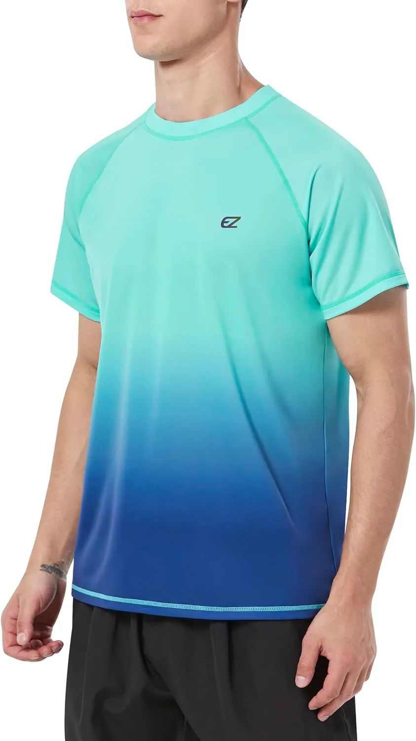 Men's Swim Shirts Rash Guard Short Sleeve UPF 50  UV Sun Protection SPF Shirt Quick Dry Swimming Fishing Water Beach T Shirts