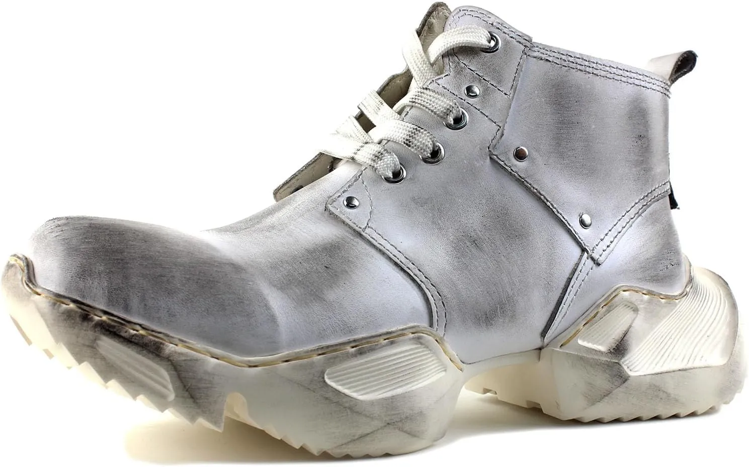 Mens Vintage Moto Boots Combat Hiking Retro Casual Shoes Cowhide Leather Ankle Chukka Boots CD-5008-S-1-Brown-Black