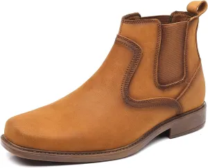 Men's Western Chelsea Cowboy Boots Square Toe, All-Weather Slip-On Work & Casual Boots for Ultimate Comfort & Durability