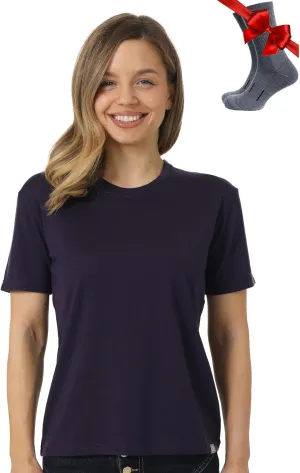 Merino.tech Merino Wool T Shirt Women - 100% Merino Wool Base Layer Women Short Sleeve Moisture-Wicking Tee and Hiking Socks