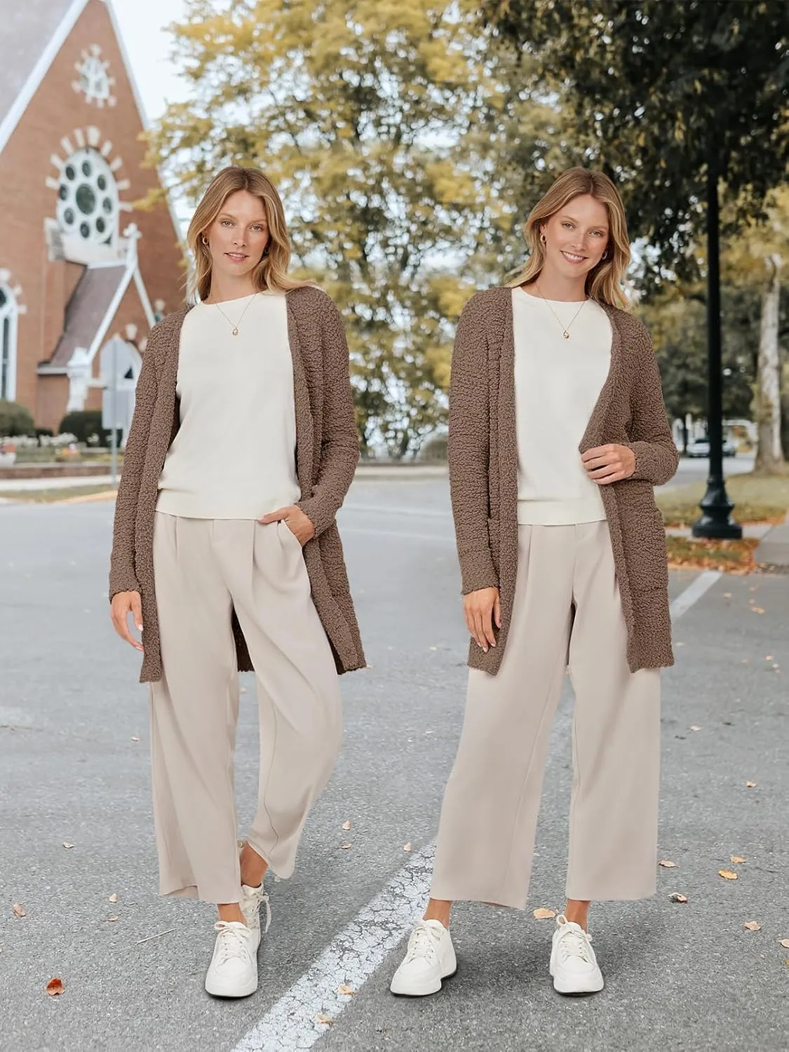 MEROKEETY Women's Long Sleeve Soft Chunky Knit Sweater Open Front Cardigans Outwear Coat