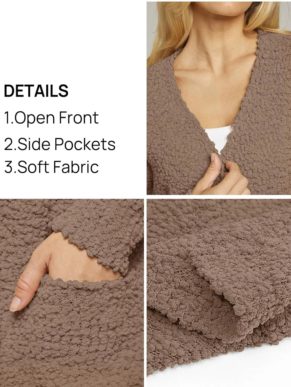MEROKEETY Women's Long Sleeve Soft Chunky Knit Sweater Open Front Cardigans Outwear Coat