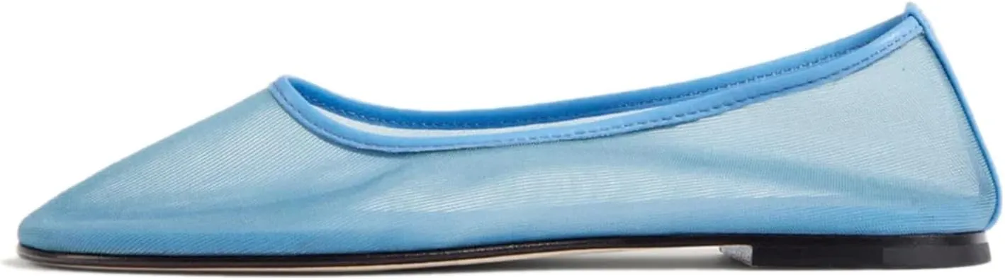 Mesh Ballet Flats for Women Breathable Comfortable Round Toe Pull-On Stylish Dating Shoes Lightweight Everyday Slip-On