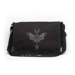 Messenger Bags by Black Lantern - Aesthetic Crossbody Bags for Women & Men - Cute Vintage Cross Body Purse, Large Shoulder Bag - Backpacks for Work (Moth Moon Rock)