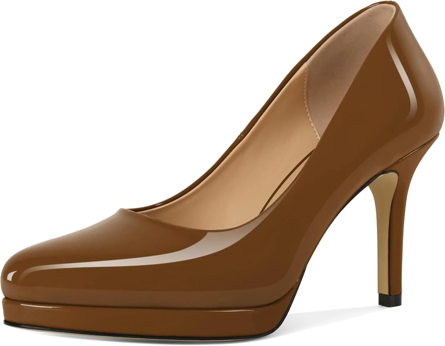 Mettesally Women High Heels Platform Pumps Stilettos Slip-on Fashion Daily Office Women Shoes 3.5 Inches