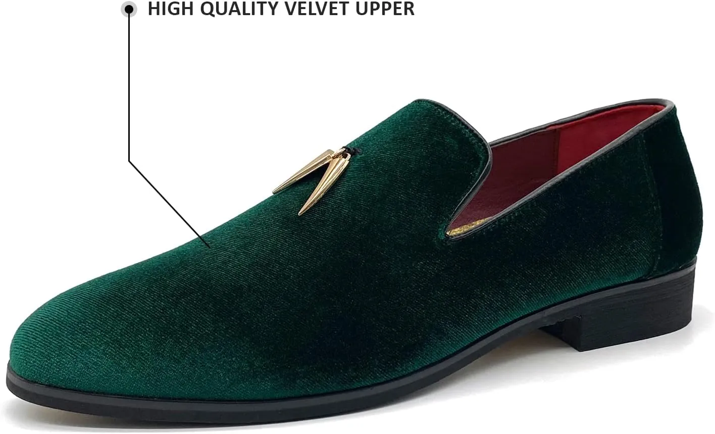 MHB Men's Penny Slip-On Velvet Loafer Suede Dress Shoes Glitter Smoking Slipper