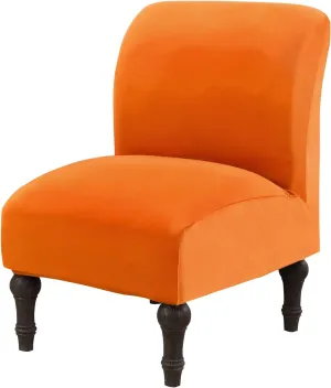 MIFXIN Armless Accent Chair Covers Stretch Slipper Chair Couch Slipcovers Removable Washable Furniture Protector Covers for Living Room Bedroom Home Hotel (Velvet Orange)