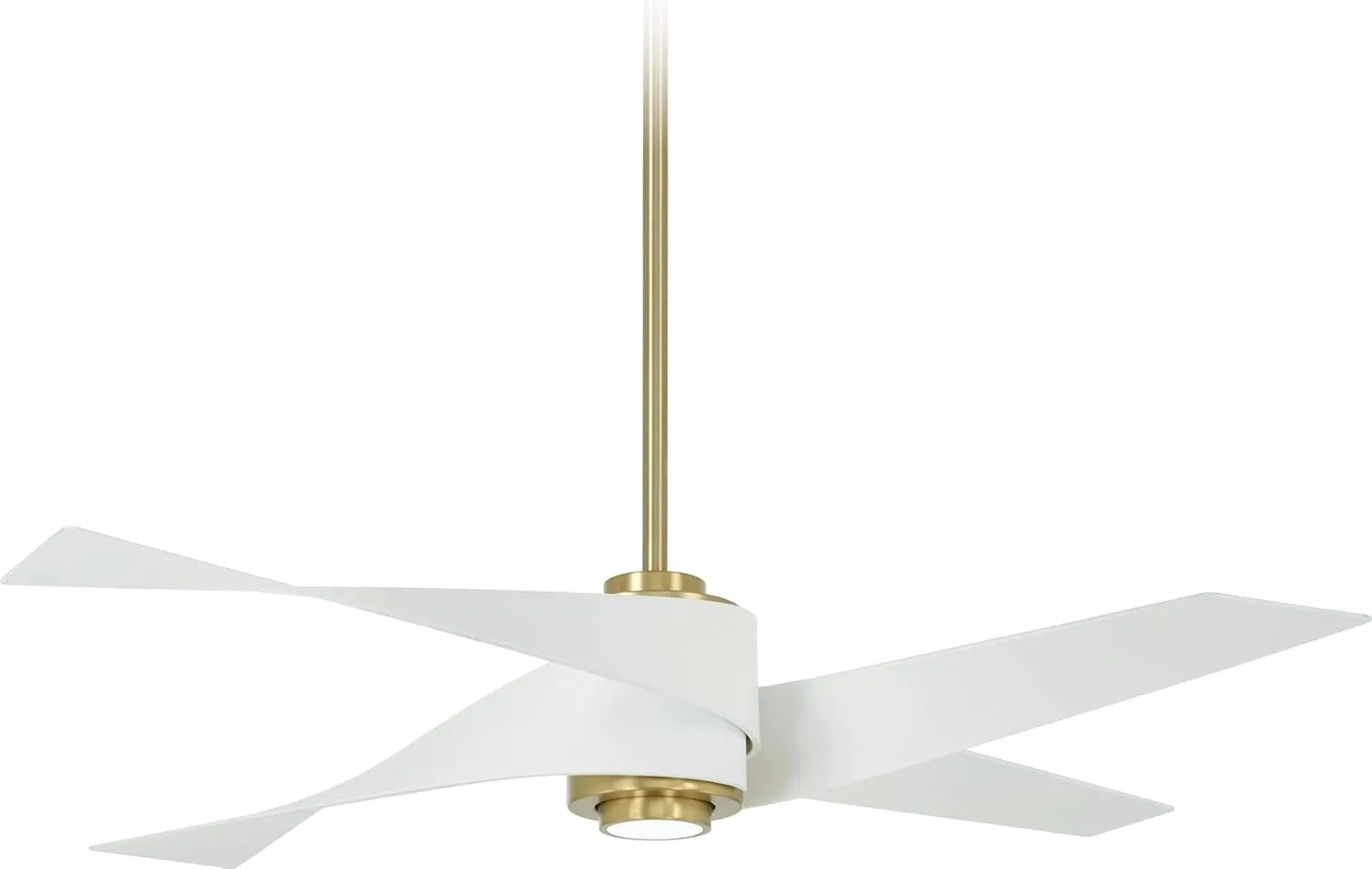MINKA-AIRE F903L-SBR/WHF Artemis IV 64" Ceiling Fan with LED Light and DC Motor in Soft Brass/Flat White Finish