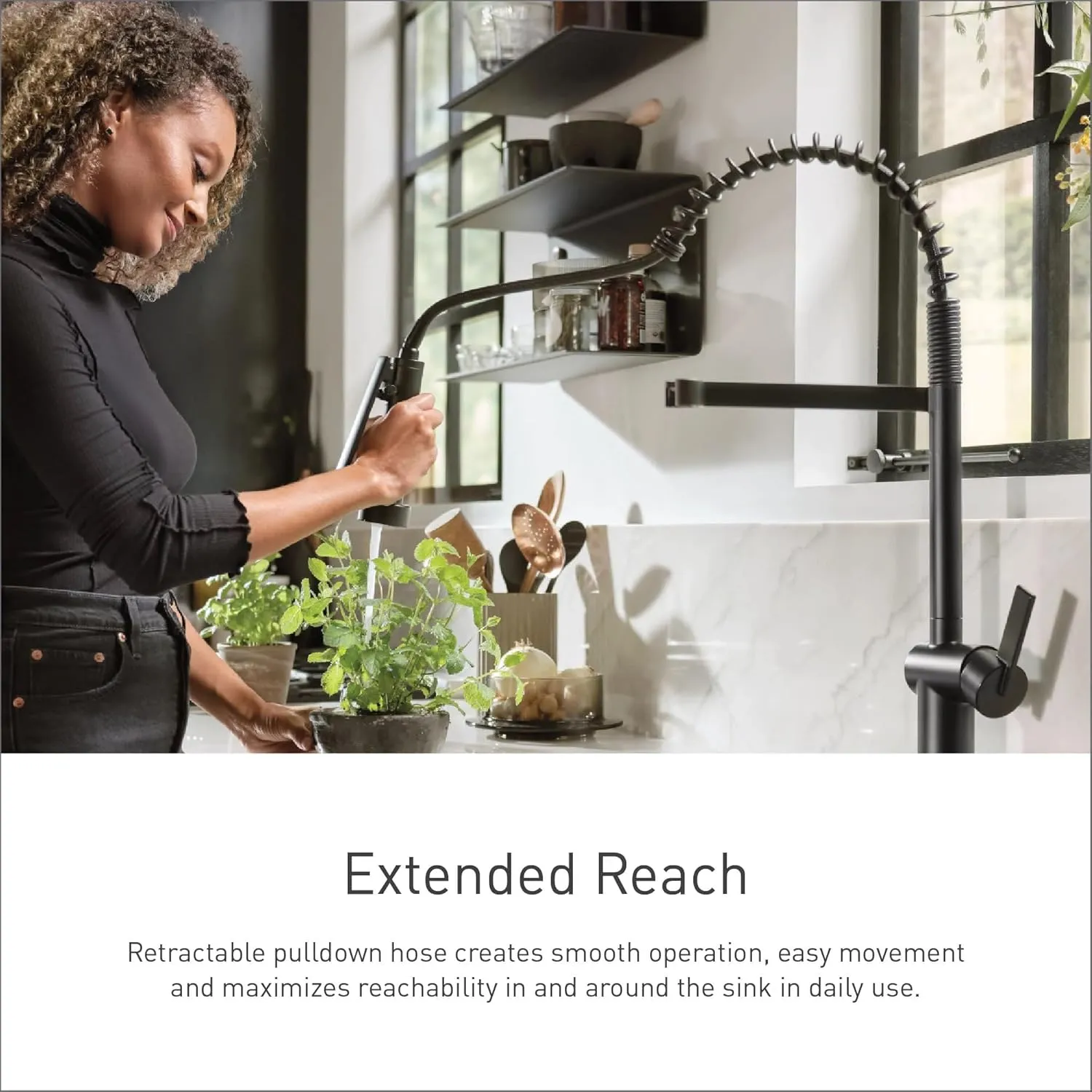 Moen 5925EWC Sleek Spring Pulldown Kitchen Faucet with Power Boost, Chrome