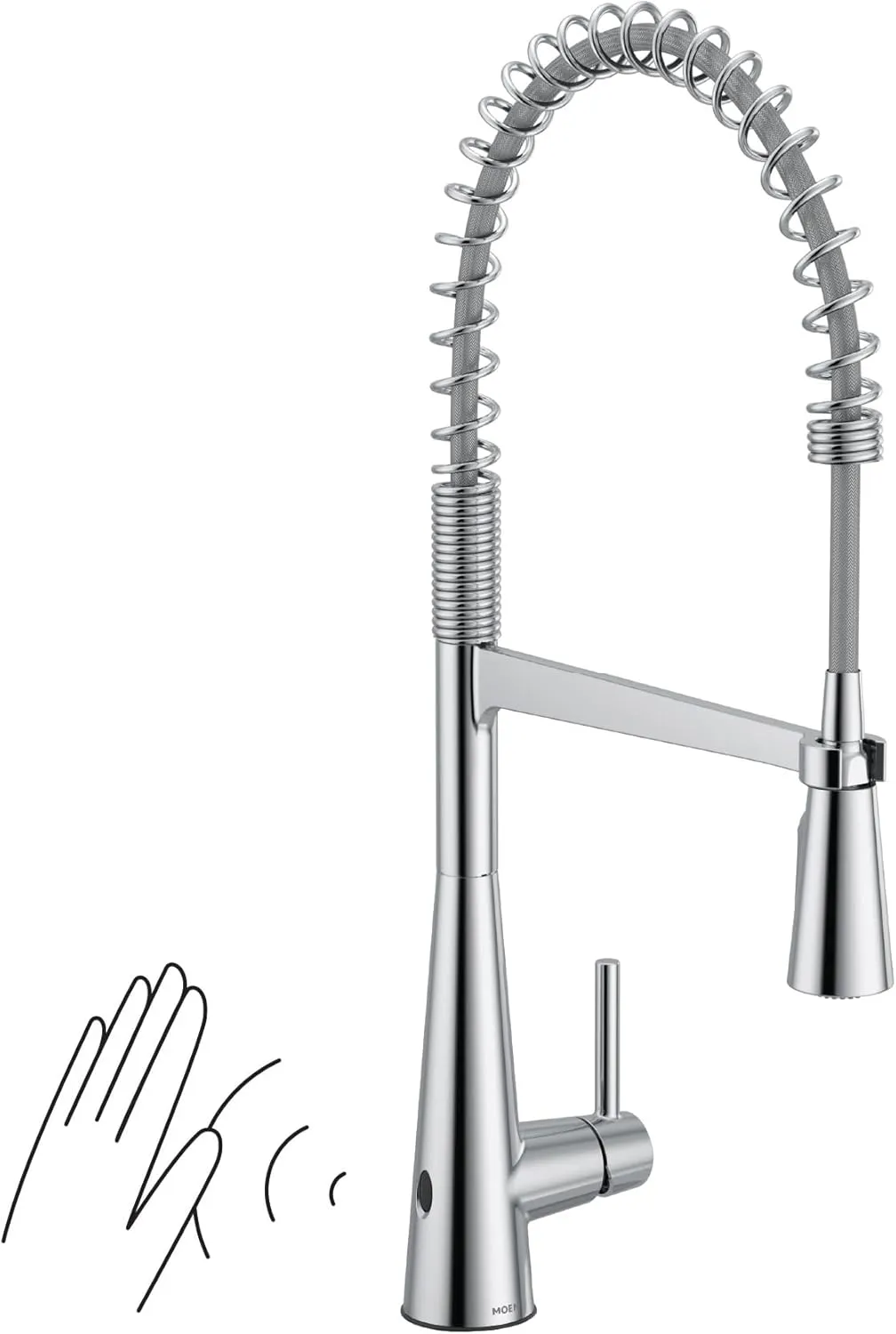 Moen 5925EWC Sleek Spring Pulldown Kitchen Faucet with Power Boost, Chrome