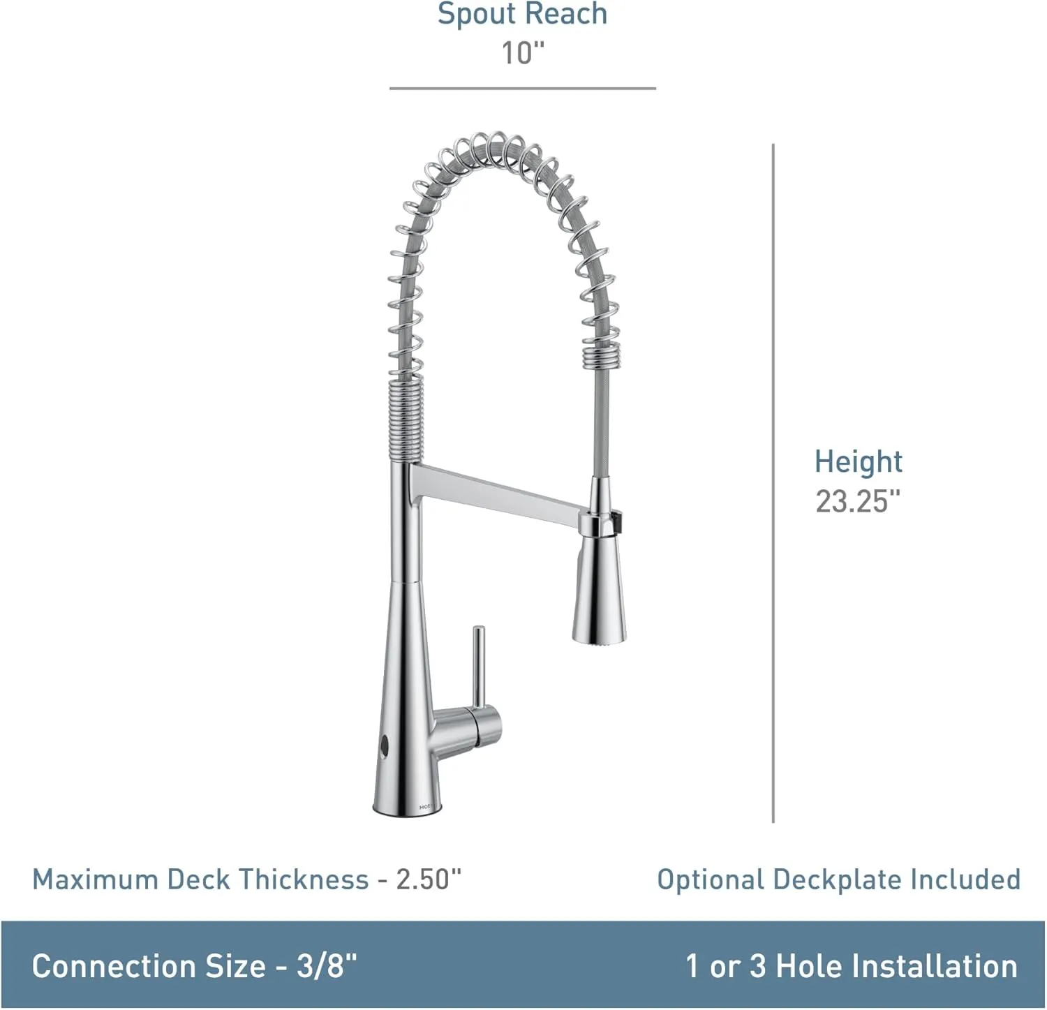 Moen 5925EWC Sleek Spring Pulldown Kitchen Faucet with Power Boost, Chrome
