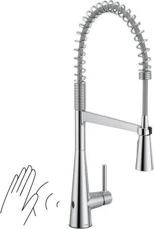 Moen 5925EWC Sleek Spring Pulldown Kitchen Faucet with Power Boost, Chrome