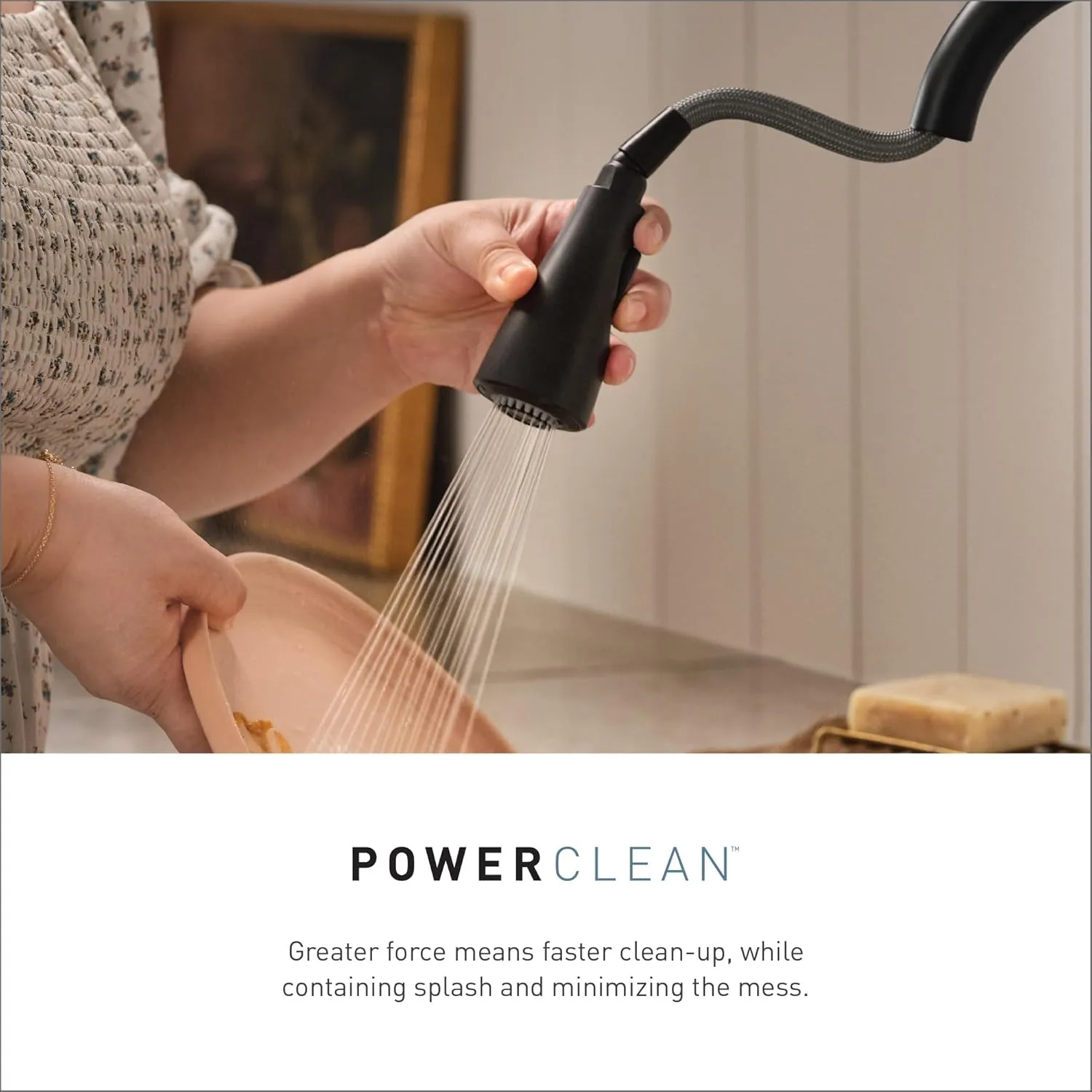 Moen 5925EWC Sleek Spring Pulldown Kitchen Faucet with Power Boost, Chrome