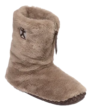 Monroe Faux Fur Slipper Boots in Deep Taupe