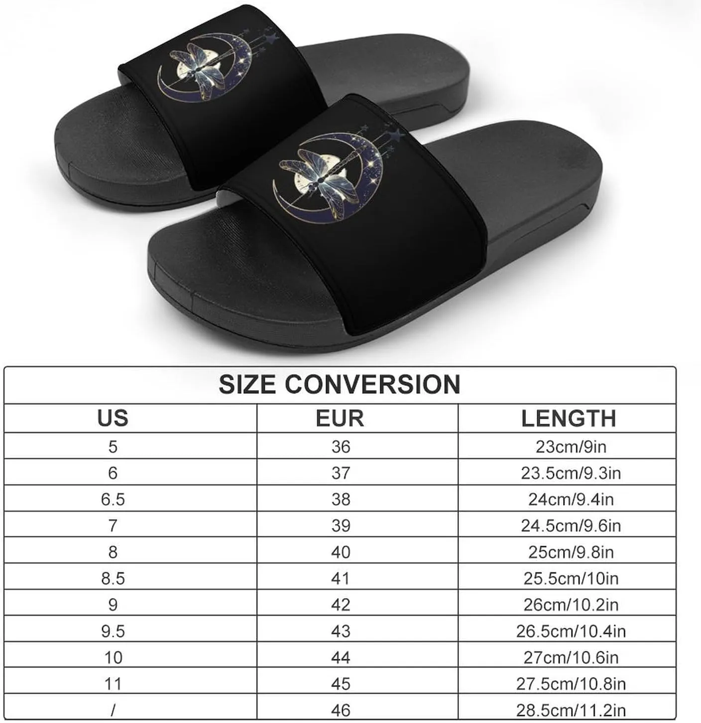 Moon Nature Insect Dragonfly Slippers for Women Men Anti-Slip Shower Slides Open Toe Slippers for Home Outdoor Beach