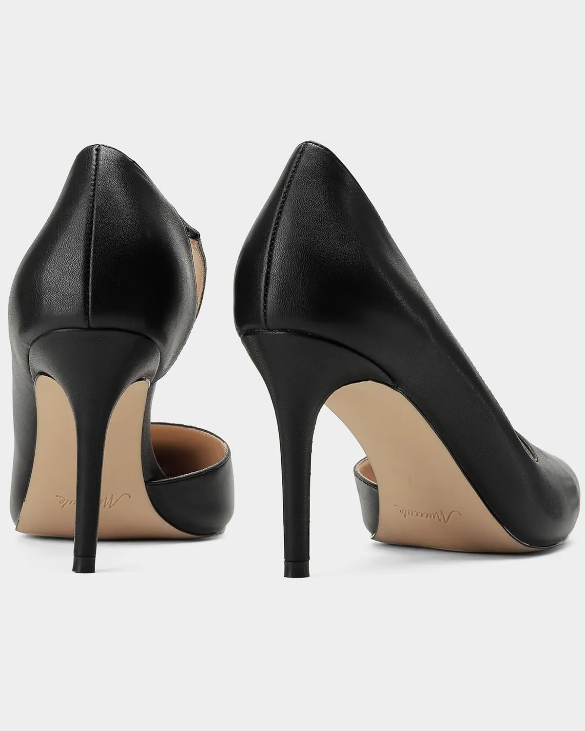MUCCCUTE Women's Comfortable Pumps 3 inch Closed Pointed Toe High Heels for Ladies Wedding Dress Shoes D'Orsay Stiletto Cross Strap Slip On