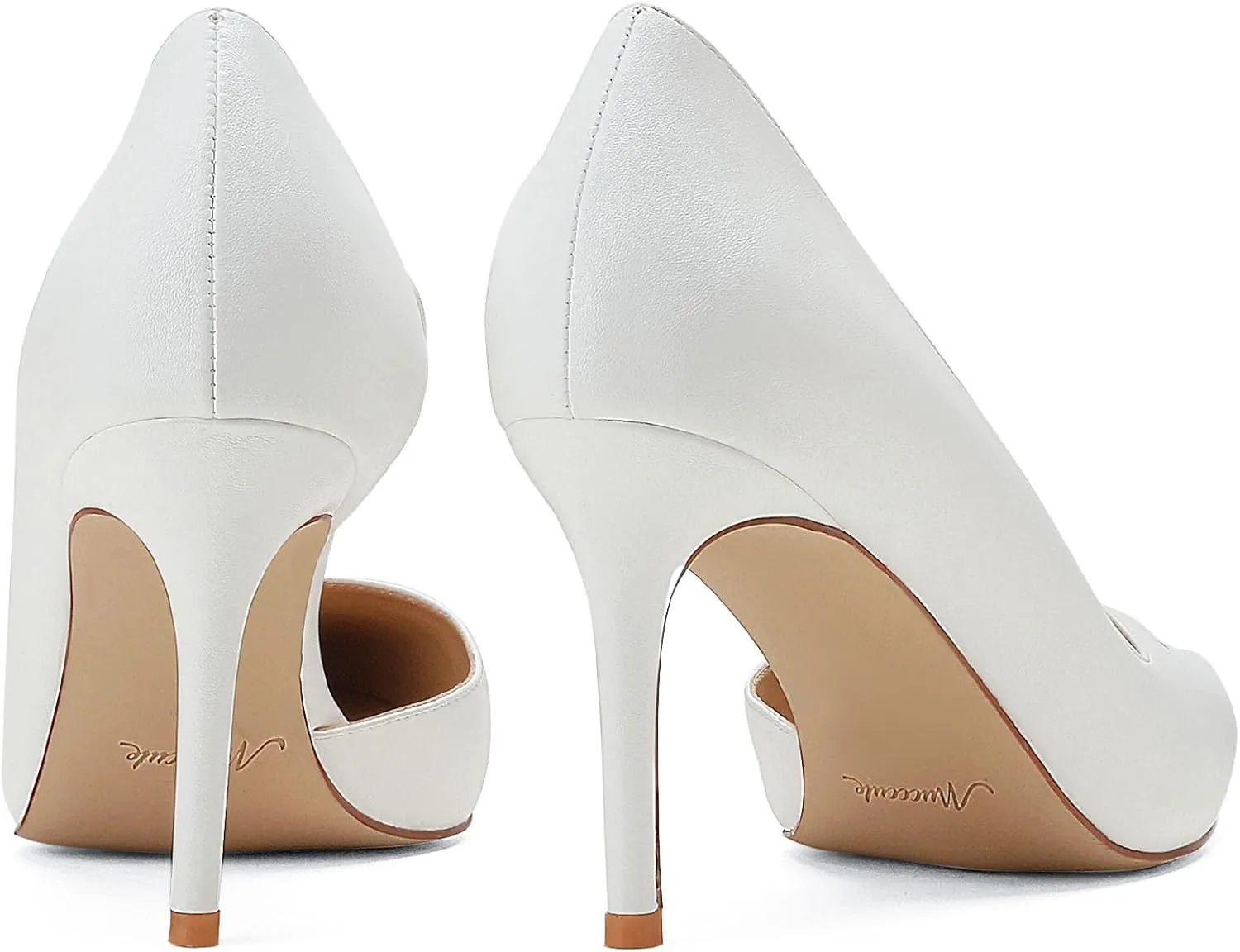 MUCCCUTE Women's Comfortable Pumps 3 inch Closed Pointed Toe High Heels for Ladies Wedding Dress Shoes D'Orsay Stiletto Cross Strap Slip On