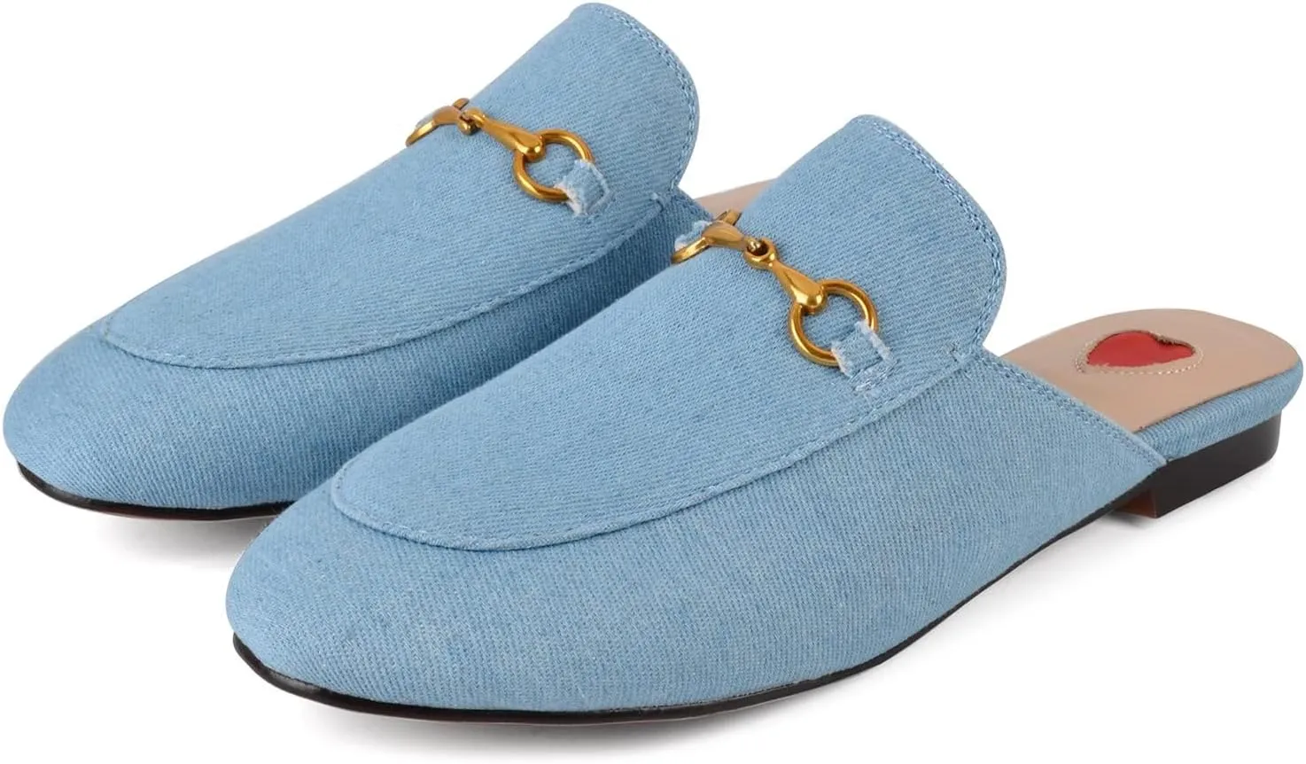 Mules for Women Comfort Slip On Leather Flats Closed Pointed Toe Slides with Metal Decoration Backless Loafers