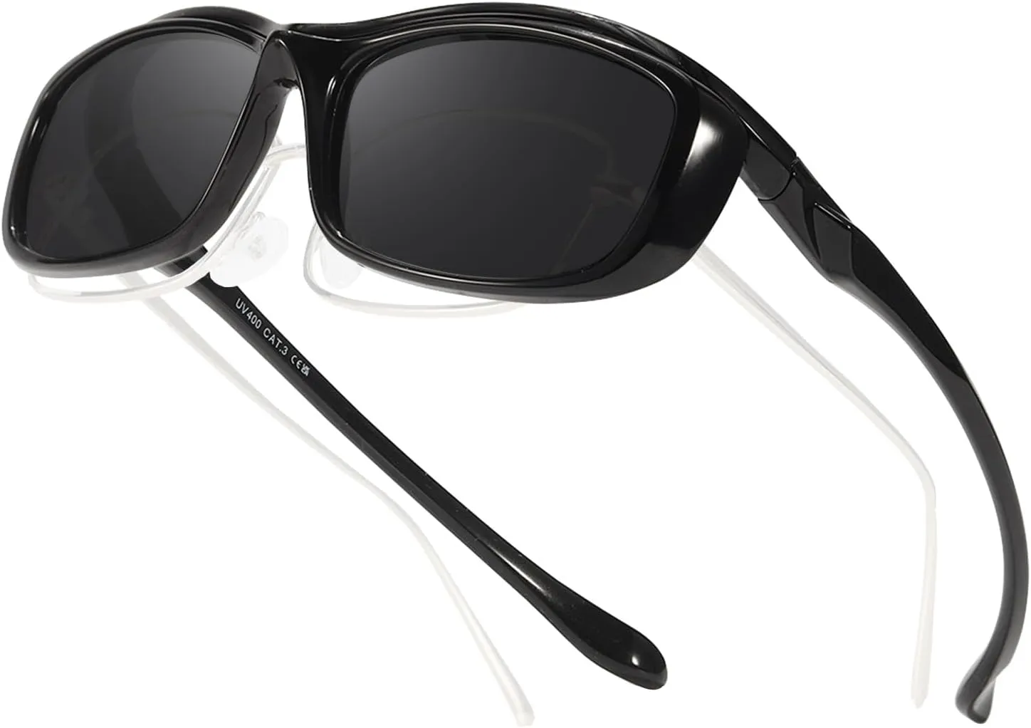 Myiaur Sleek Fit Over Glasses Sunglasses for Men Women, Polarized Over Eyeglasses Flexible Temple for Rectangle/Small Glasses