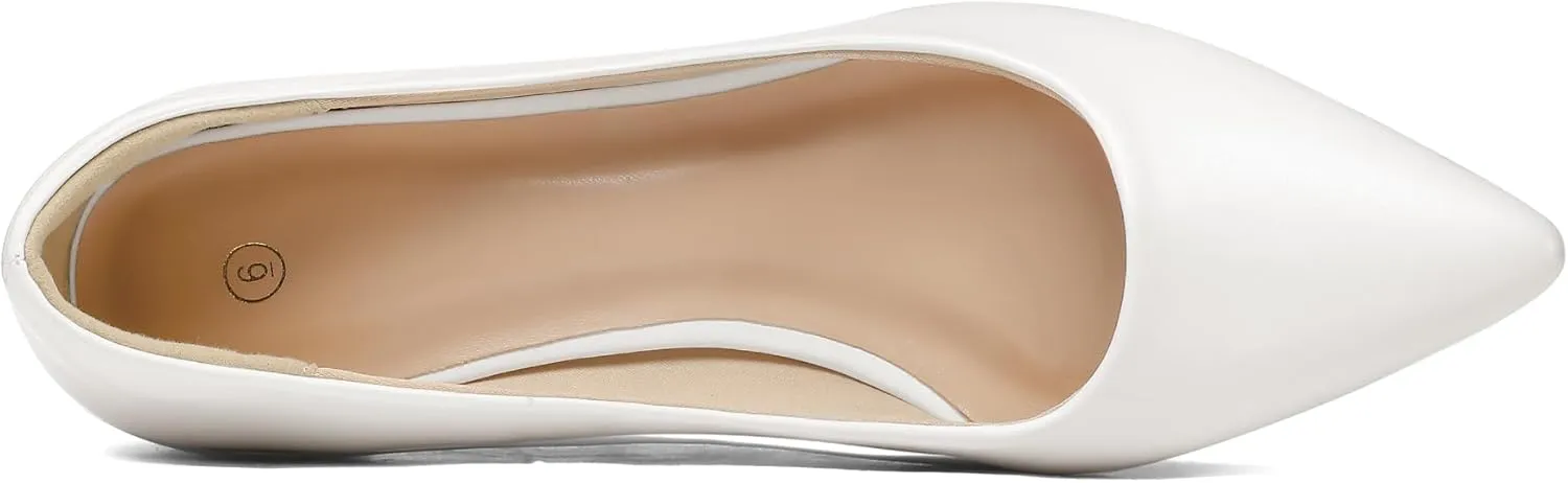 mysoft Women's Pointed Toe Pumps 2 Inch Chunky Block Low Heels Dressy Shoes Slip On Pumps