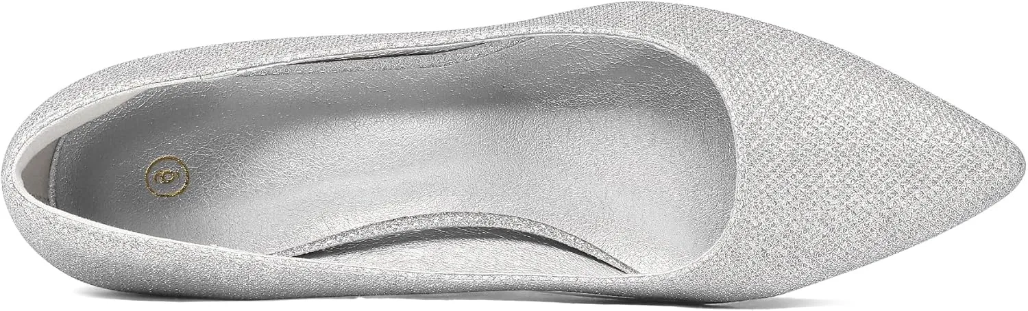 mysoft Women's Pointed Toe Pumps 2 Inch Chunky Block Low Heels Dressy Shoes Slip On Pumps