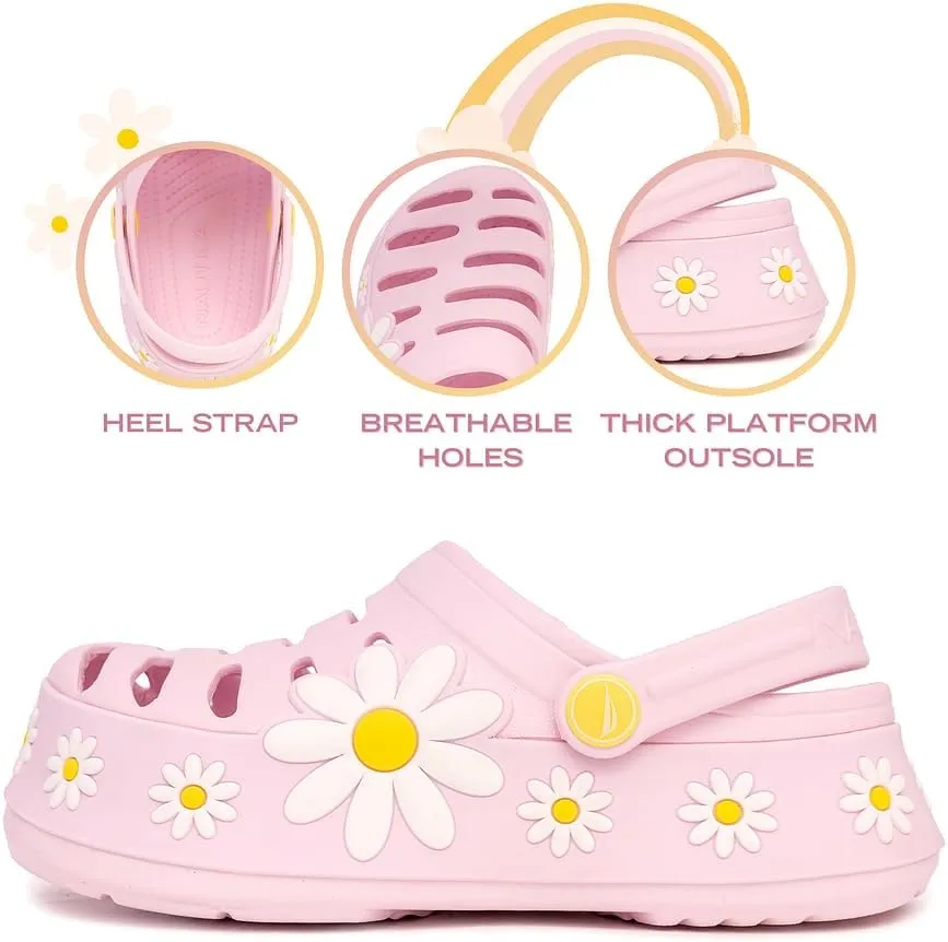 Nautica Kid's Girls Clogs Slip On Platform Slides Garden Shoes Water Sandals Beach Slipper for Children Indoor Outdoor