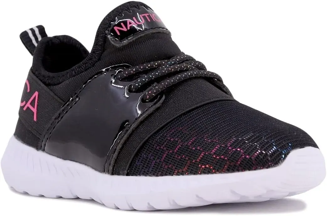 Nautica Kids Girls Metallic Fashion Sneaker Lace-Up Athletic Running Shoe I kappil I (Big Kid - Little Kid - Toddler)