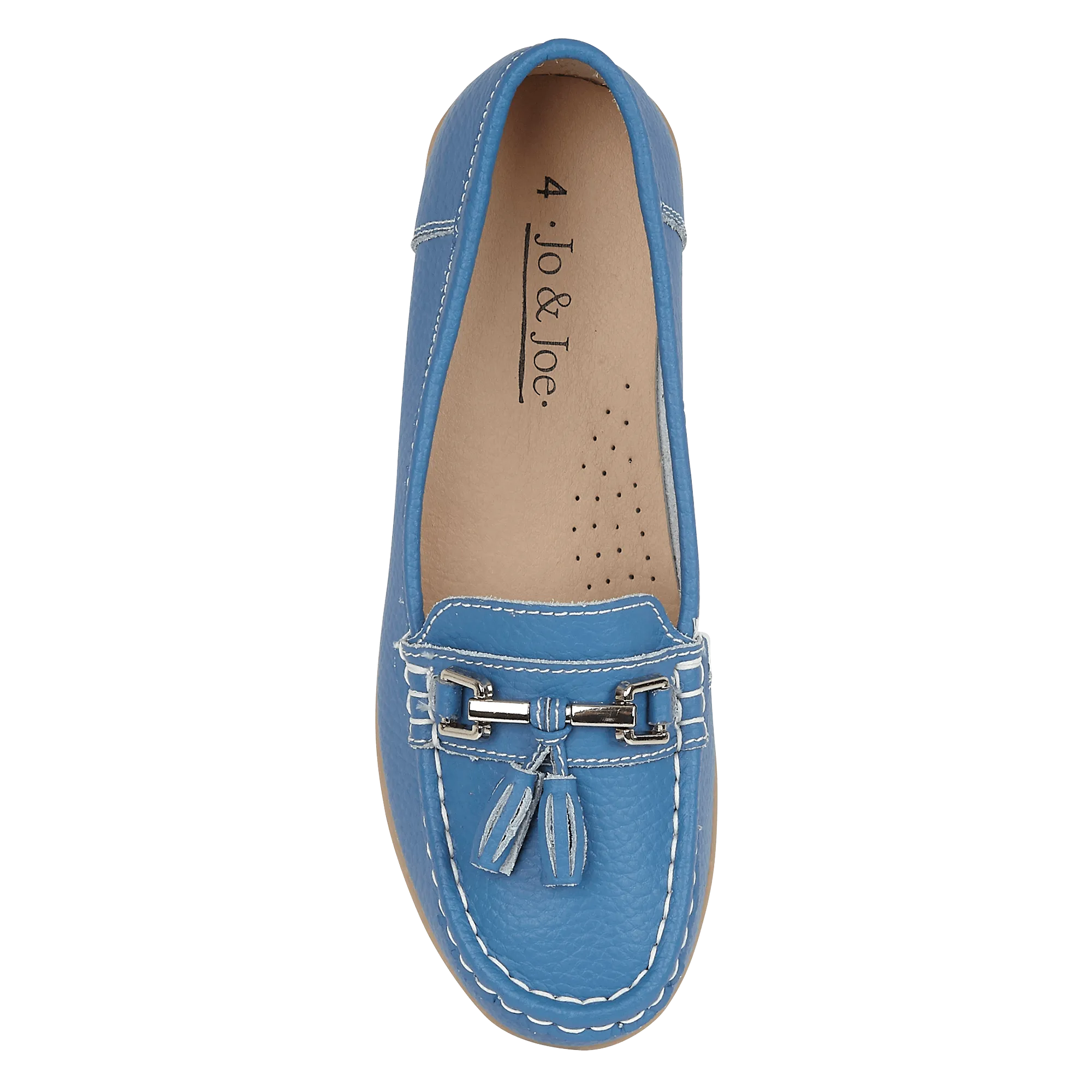 Nautical Ladies Leather Loafer - French Blue