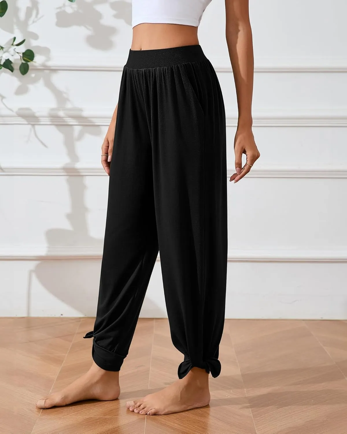 Neer Womens Lounge Yoga Pants Wide Leg Side Slit Sweatpants with Pockets Casual Loose Cozy Pant Comfy flowy Joggers