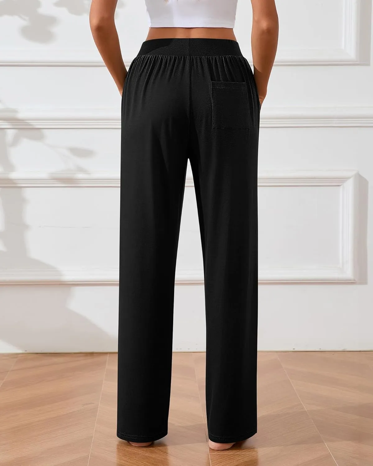Neer Womens Lounge Yoga Pants Wide Leg Side Slit Sweatpants with Pockets Casual Loose Cozy Pant Comfy flowy Joggers