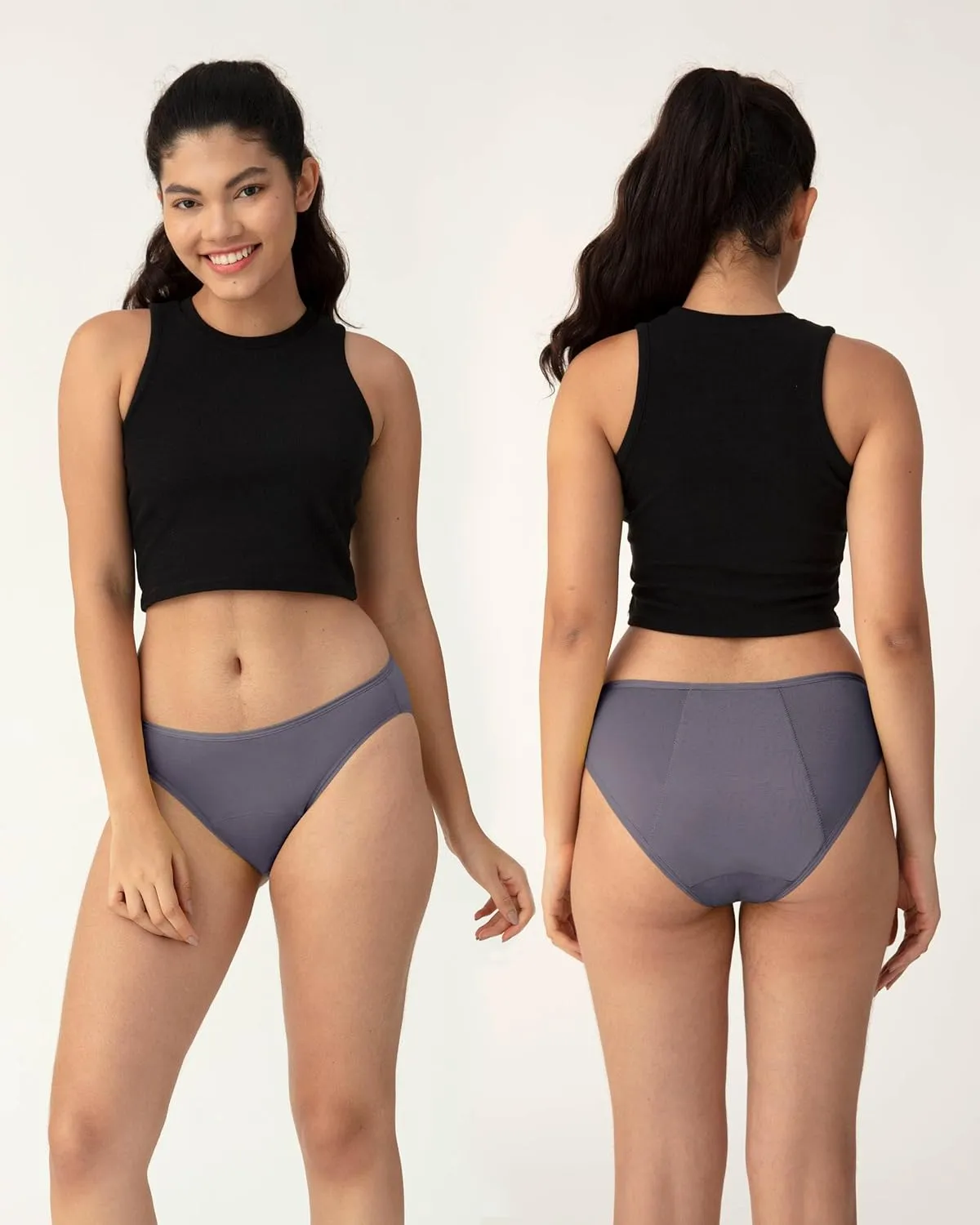 Neione Period Underwear Menstrual Panties High-Cut Cheeky Bikini Briefs Women Girls