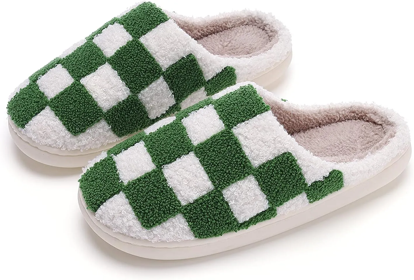 NEVEROLD Fun Cute Trendy Colorful Cartoon Illustrated Cozy Fluffy Plush Fur Slip On Cushion House Slippers for Women, Men, Girls, and Boys