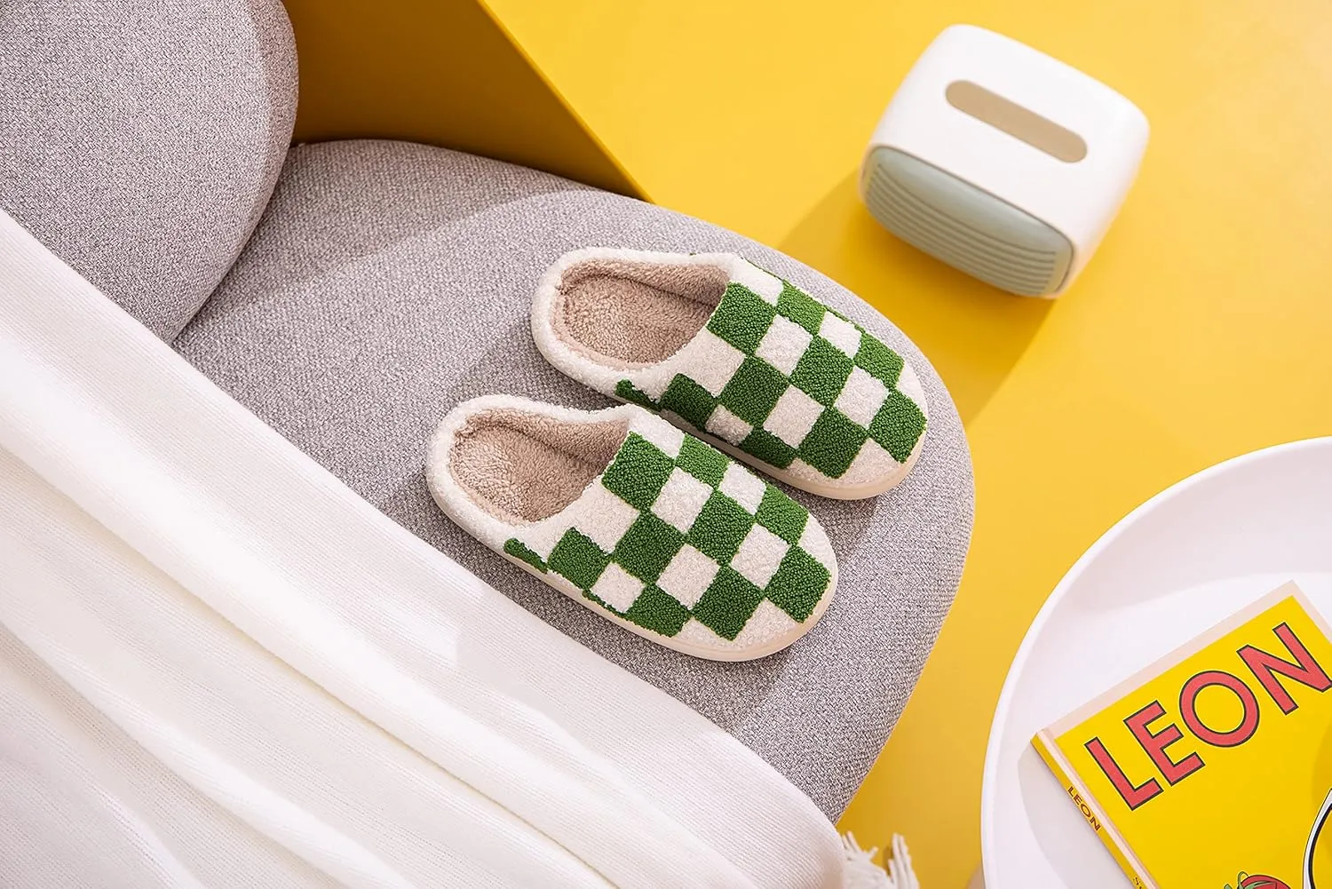 NEVEROLD Fun Cute Trendy Colorful Cartoon Illustrated Cozy Fluffy Plush Fur Slip On Cushion House Slippers for Women, Men, Girls, and Boys