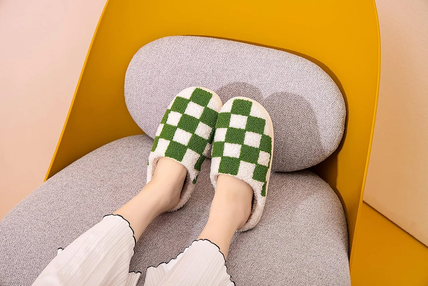 NEVEROLD Fun Cute Trendy Colorful Cartoon Illustrated Cozy Fluffy Plush Fur Slip On Cushion House Slippers for Women, Men, Girls, and Boys